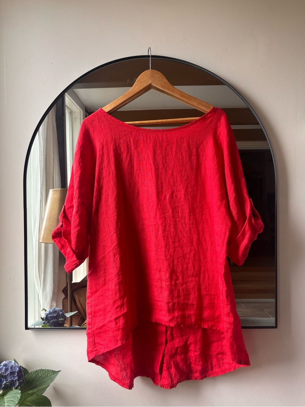 TERRZO MILLENNIO | linen button back tunic | size large - Picture 2 of 6